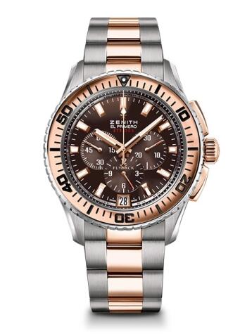 Replica Zenith Watch El Primero Stratos Flyback Two Tone Bracelet 51.2061.405/75.M2060